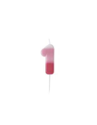 CANDELINA NUMERO 1 SFUMATA ROSA 6 CM