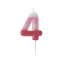 CANDELINA NUMERO 4 SFUMATA ROSA 6 CM