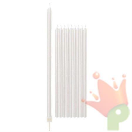 CANDELINE STELO BIANCO PERLA 10 PZ 15,5 CM