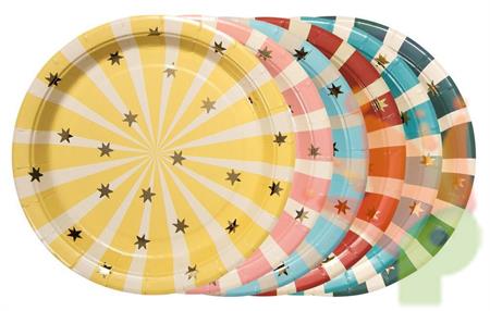 PIATTI CIRCUS STRIPES 18 CM 6 PZ