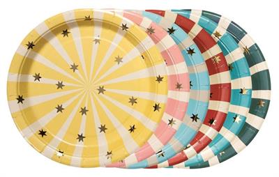 PIATTI CIRCUS STRIPES 18 CM 6 PZ