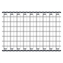 TOVAGLIA BIANCA IN PLASTICA CON FIOCCHI NERI 180X120 CM