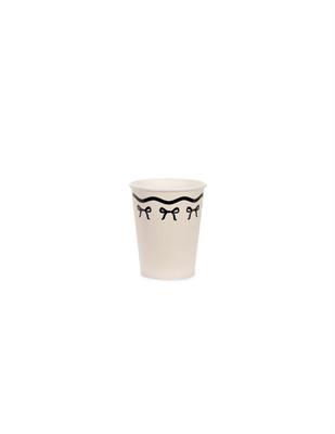 BICCHIERI IN CARTA CREMA CON FIOCCHI NERI 6 PZ 220 ML