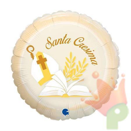 PALLONCINO MYLAR SANTA CRESIMA 46 CM