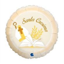 PALLONCINO MYLAR SANTA CRESIMA 46 CM