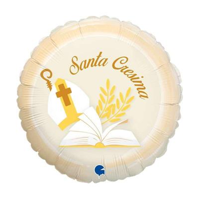 PALLONCINO MYLAR SANTA CRESIMA 46 CM