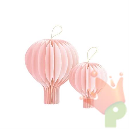MONGOLFIERE IN CARTA NIDO D'APE ROSA 2 PZ 20/30 CM