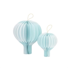 MONGOLFIERE IN CARTA NIDO D'APE AZZURRO 2 PZ 20/30 CM