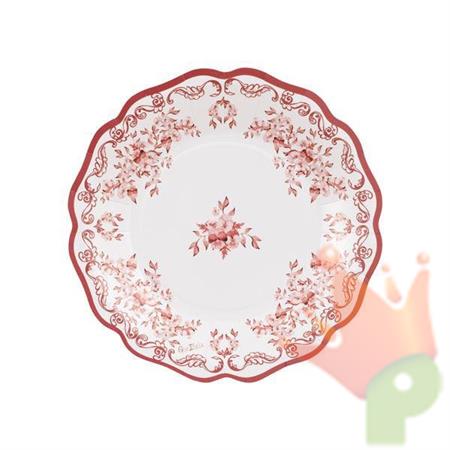 PIATTI IN CARTA RED POTTERY FLOREALE 21 CM 8 PZ