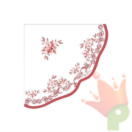 TOVAGLIOLI CON SMERLO RED POTTERY FLOREALE 33X33 CM 16 PZ