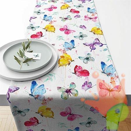 RUNNER 40X150CM BUTTERFLY COLLECTION WHITE
