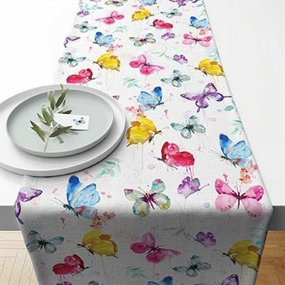 RUNNER 40X150CM BUTTERFLY COLLECTION WHITE