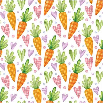 TOVAGLIOLI CAROTE E CUORI 33X33 20 PZ