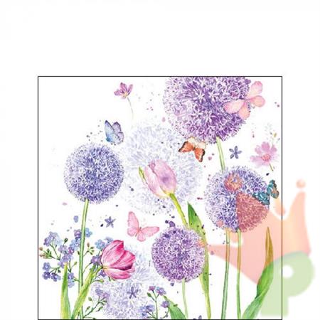 TOVAGLIOLI DECORO PRIMAVERA FIORI FARFALLE 25X25 20 PZ