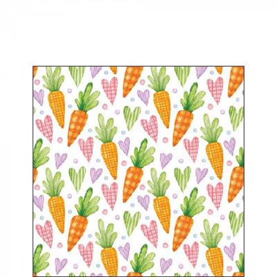 TOVAGLIOLI DECORO CAROTE E CUORU 25X25 20 PZ