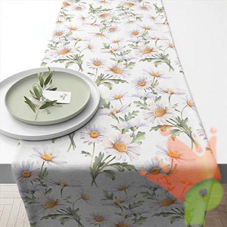 RUNNER DA TAVOLO DECORO MARGHERITE BIANCHE 40X150 CM