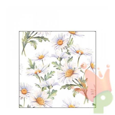 TOVAGLIOLI DECORO MARGHERITE BIANCHE 25X25 20 PZ