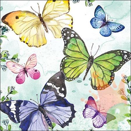 TOVAGLIOLI DECORO FARFALLE 33X33 20 PZ
