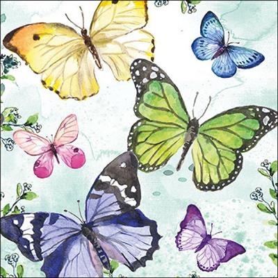 TOVAGLIOLI DECORO FARFALLE 33X33 20 PZ