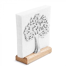 PORTATOVAGLIOLI ALBERO IN LEGNO E METALLO 16X6X18 CM