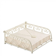 PORTATOVAGLIOLI CUORE IN METALLO PANNA 18X18X7 CM