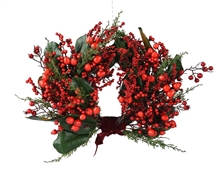 GHIRLANDA FUORIPORTA BACCHE ROSSE D.40 X H. 13 CM