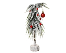 MINI ALBERO INNEVATO CON BACCHE ROSSE H. 30 CM