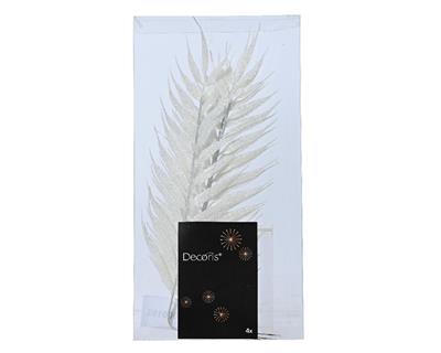 FOGLIA BIANCO GLITTER 4 PZ