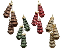 PENDENTI ALBERI IN VETRO 3 PZ H.6 CM COLORE ASSORTITO