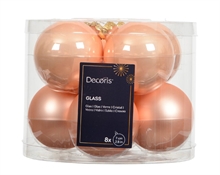 PALLINE DI NATALE IN VETRO PESCA LUCIDE OPACHE 8 PZ 7 CM