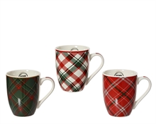 TAZZA NATALIZIA DECORO SCOZZESE H.10X8 CM 1 PZ ASSORTITO