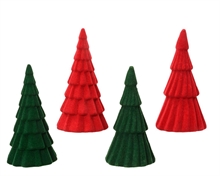 ALBERO DI NATALE IN POLISTIROLO FLOCCATO VERDE/ROSSO 30,6X17CM
