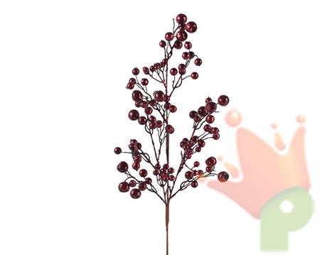 RAMO CON BACCHE BORDEAUX GLITTER H.68 CM