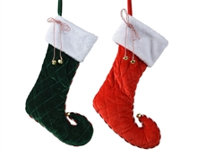 CALZA NATALIZIA ELFO VERDE ROSSA H.47 CM 1 PZ ASS.