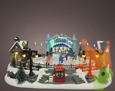 VILLAGGIO DI NATALE PISTA DI PATTINAGGIO CON MOVIMENTO