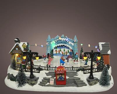 VILLAGGIO DI NATALE PISTA DI PATTINAGGIO CON MOVIMENTO