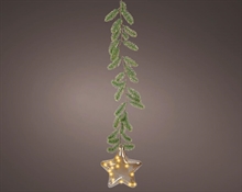 GHIRLANDA CON STELLA LUMINOSA IN VETRO 15 MICROLED BIANCO CALDO