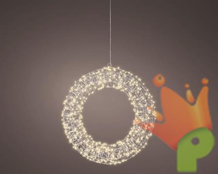 GHIRLANDA DI MICROLED METALLO 500 LED BIANCO CALDO H.38X38X7CM