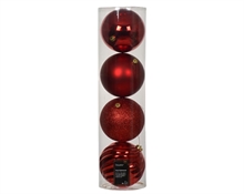 PALLINE DI NATALE ROSSE GLITTER / OPACO / LUCIDO /FANTASIA 4 PZ