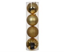 PALLINE DI NATALE ORO GLITTER / OPACO /LUCIDO /FANTASIA 4PZ 14CM