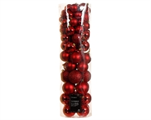 PALLINE DI NATALE ROSSE OPACHE/GLITTER/LUCIDE/FANTASIA 80 PZ ASS