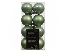 PALLINE DI NATALE VERDE MENTA LUCIDE OPACHE 16 PZ 4 CM