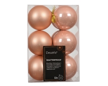 PALLINE DI NATALE PESCA LUCIDE OPACHE 12 PZ 6 CM