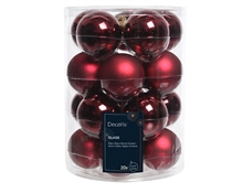 PALLINE DI NATALE IN VETRO BORDEAUX LUCIDO OPACO 6CM 2OPZ