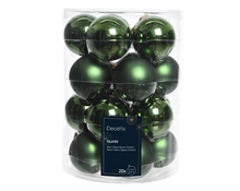 PALLINE DI NATALE IN VETRO VERDE PINO LUCIDO OPACO 6CM 2OPZ