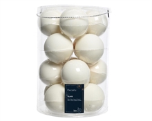 PALLINE DI NATALE VETRO BIANCO LANA LUCIDE OPACHE 16PZ 8CM