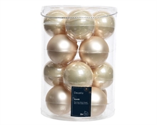 PALLINE DI NATALE VETRO PERLA LUCIDE OPACHE 16PZ 8CM