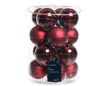 PALLINE DI NATALE IN VETRO BORDEAUX LUCIDO OPACO 8CM 16 PZ