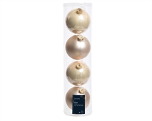 PALLINE DI NATALE IN VETRO PERLA LUCIDO OPACO 10 CM 4PZ