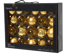 PALLINE DI NATALE IN VETRO ORO 21 PZ 7 CM